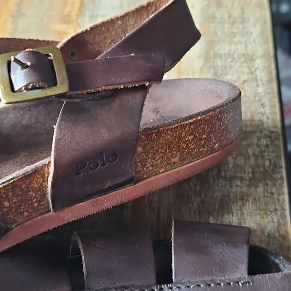 Polo by Ralph Lauren Dark Brown Leather Sandals Polo by Ralph Lauren Dark Brown Leather Sandals main image 3